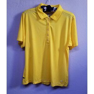 New OnTour Webtech Womens Short Sleeves Golf Polo Shirt Medium Yellow Casual